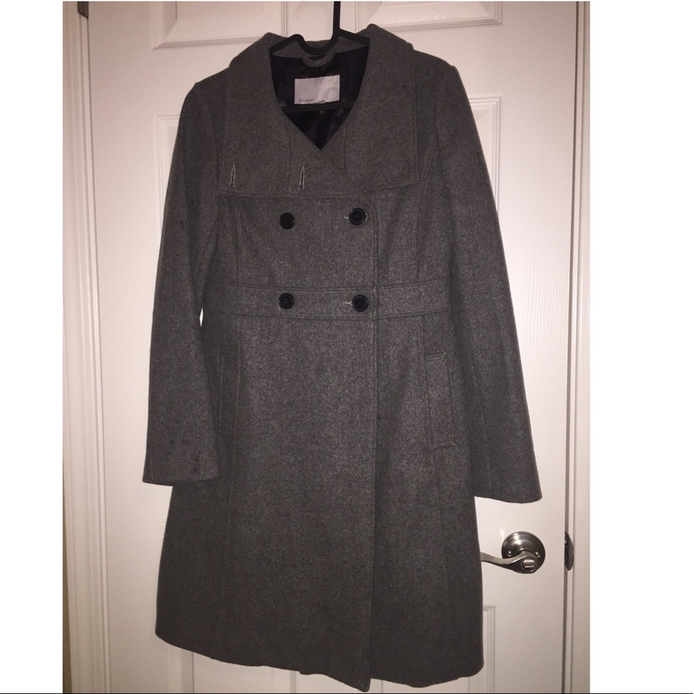 NWOT Old Navy Small Gray Wool Peacoat Trench